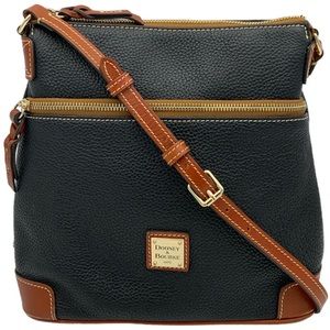 EUC DOONEY & BOURKE Pebble Grain Leather Crossbody Black/Tan